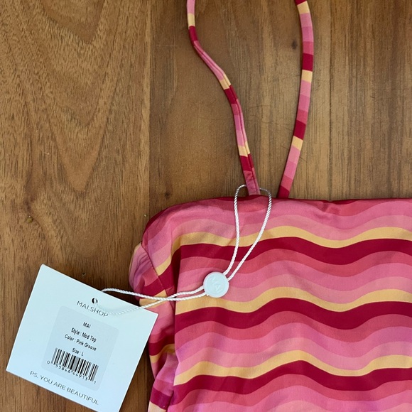 Pink Wave Pattern Bikini Set - Picture 2 of 5